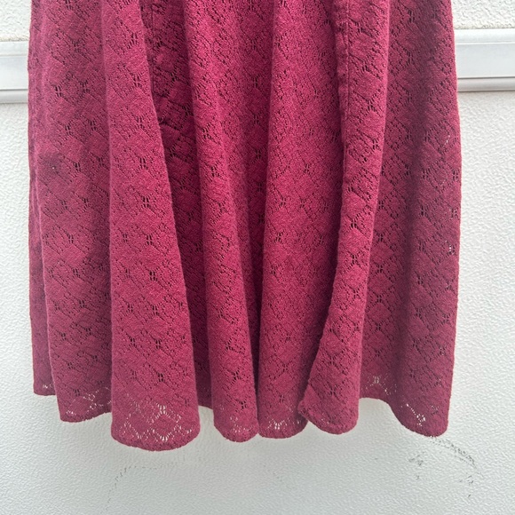 Free People Daisy Cut Out Skater Dress Women 4 Maroon Red ASO Taylor Swift Boho - Picture 7 of 12